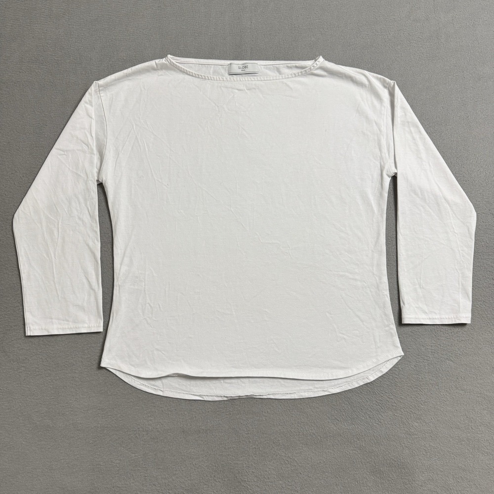 Slobe Iena Shirt Womens M White Long‎ Sleeve Minimal Casual Japan Everyday Basic